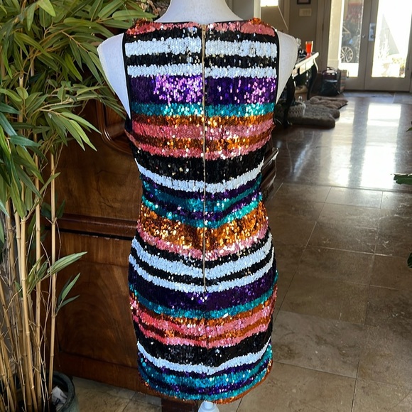 M2 by Mocha Apparel ladies sequin dress V-neck large excellent condition lined - Picture 7 of 13